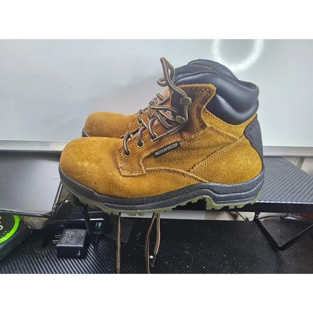Brahma Boots Womens 7.5 Brown WMBR0442000 Leather Steel Toe Lace Up Work Wear